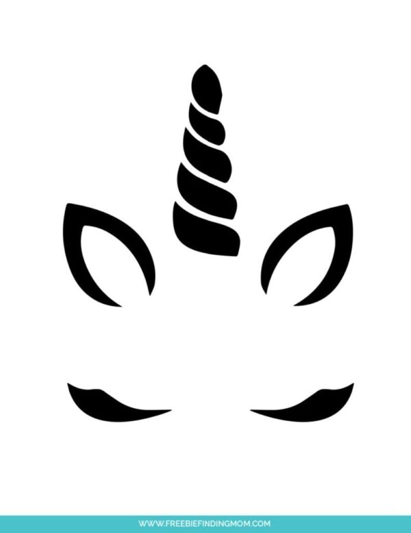 Printable Unicorn Pumpkin Template