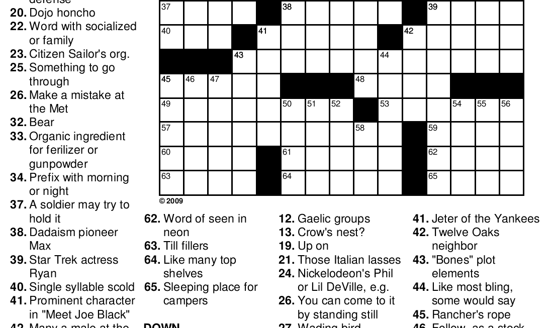 Free Easy Crossword Puzzle Maker