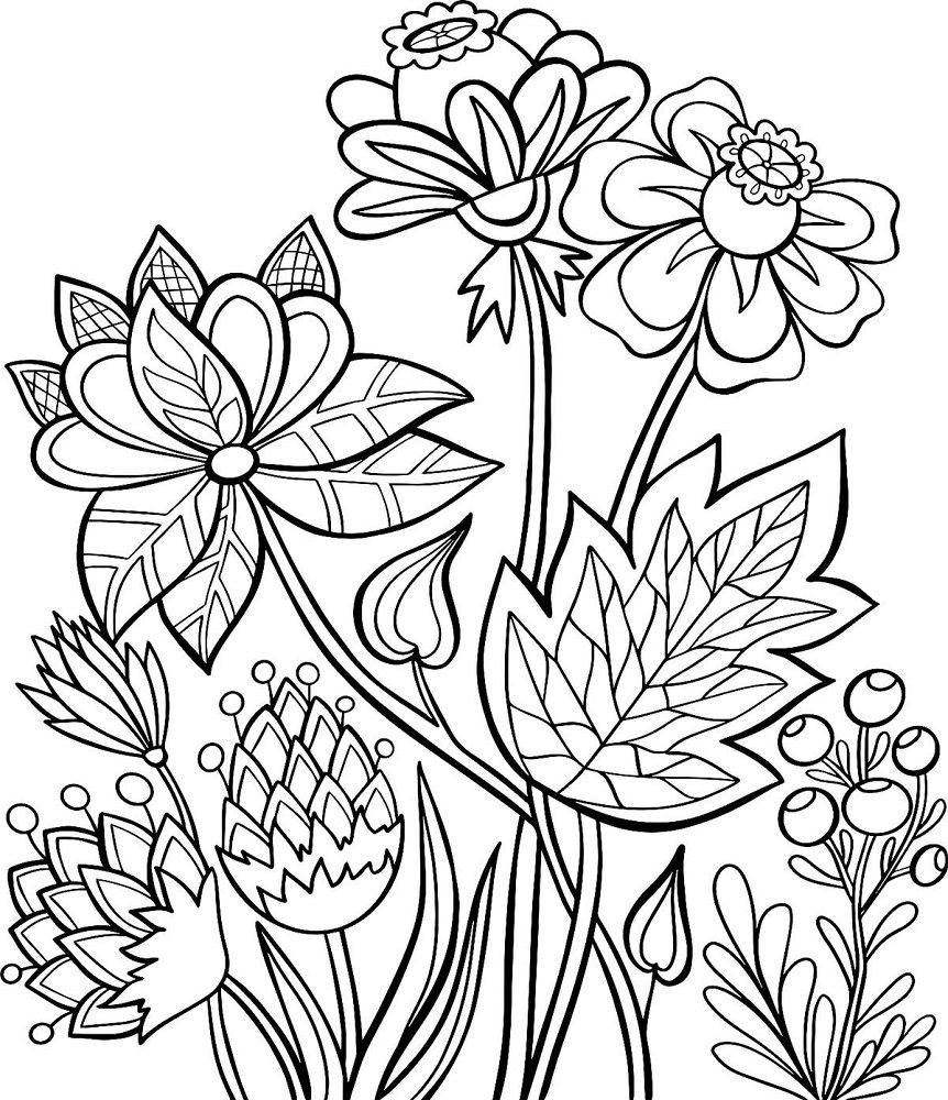 Free Flower Coloring Pages For Adults Unwind And Unleash Your Creativity