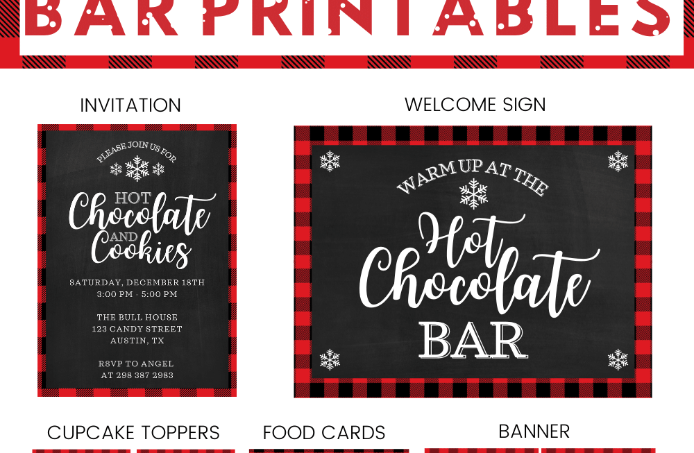 Free Hot Chocolate Bar Printables Pretty Sweet Printables Hot