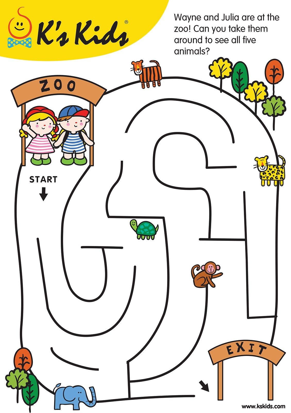 Free Kindergarten Maze Worksheets