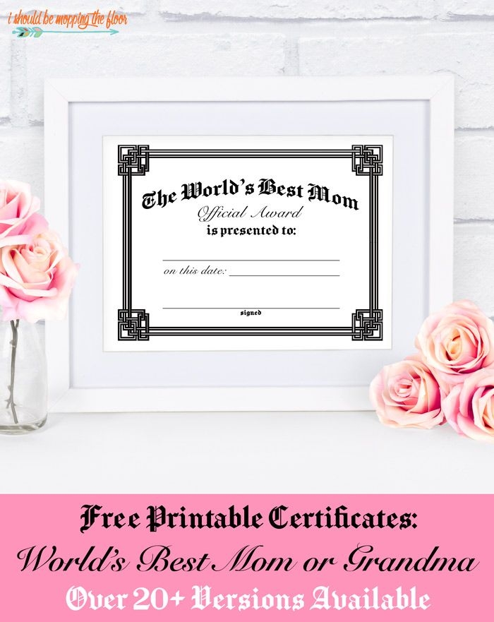 Free Printable Mothers Day Certificate Templates