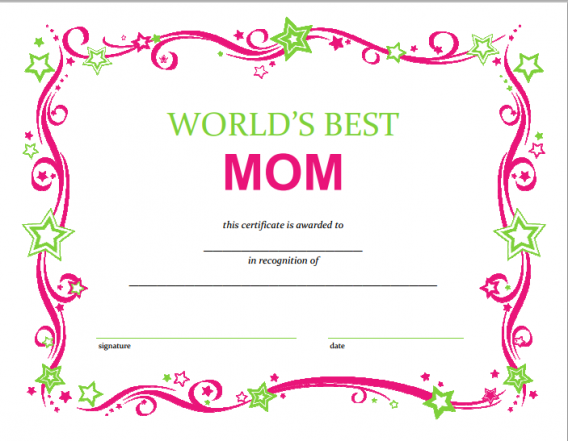 FREE Mothers Day Printable Certificate Gift Certificate Template 