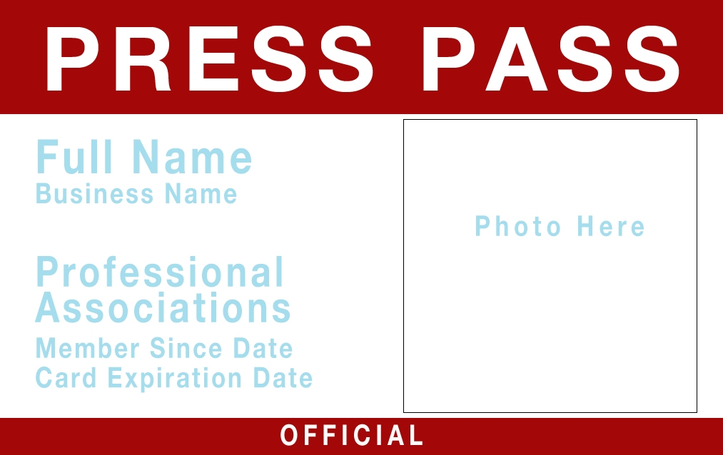 Free Press Pass Template Download Free Templates Printable