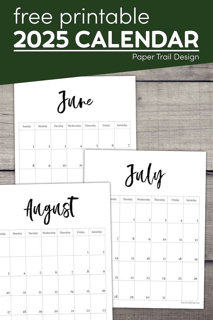 Free Printable Monthly 2025 Calendar