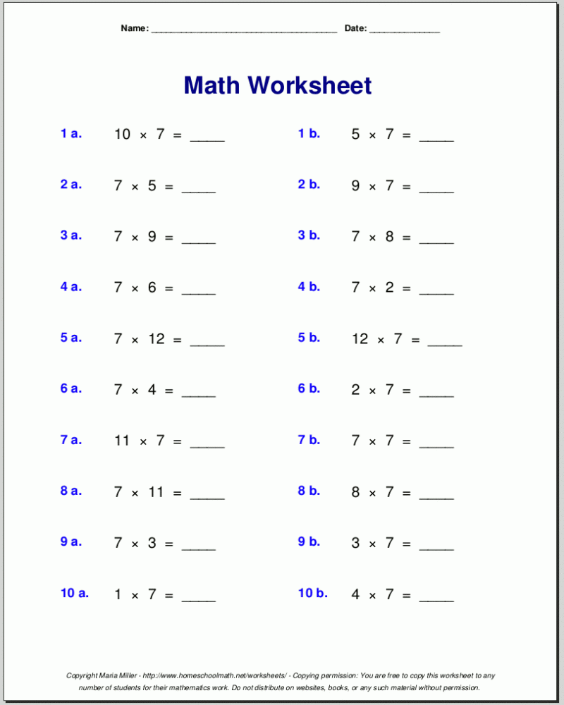Free Printable 8th Grade Worksheets