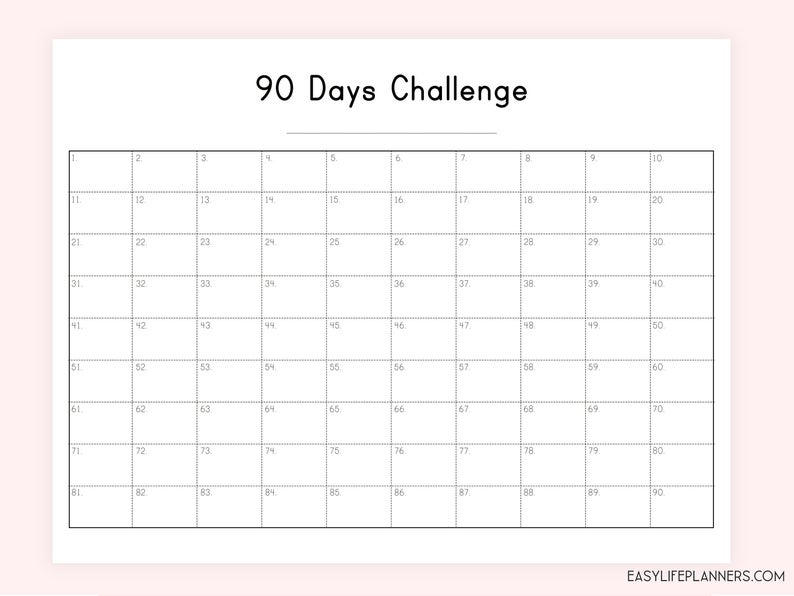 Free Printable 90 Day Calendar Pdf