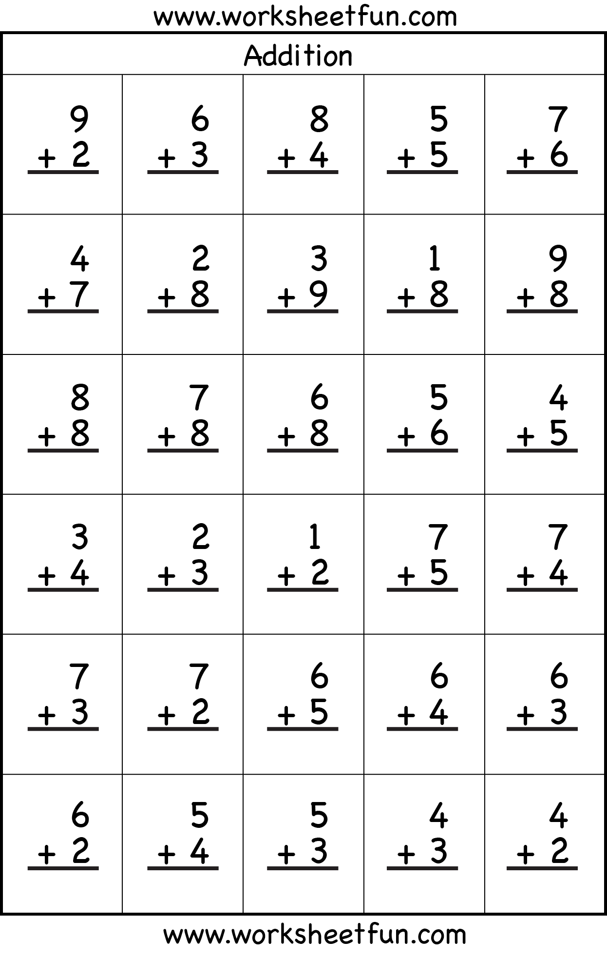 Free Printable Addition Drill Sheets Free Printable Addition Drill Sheets