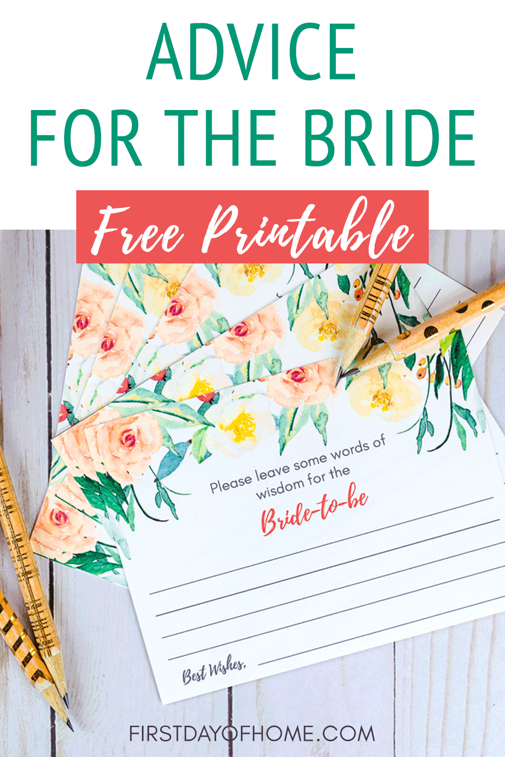 Free Printable Advice For The Bride Cards Printable Calendars AT A GLANCE