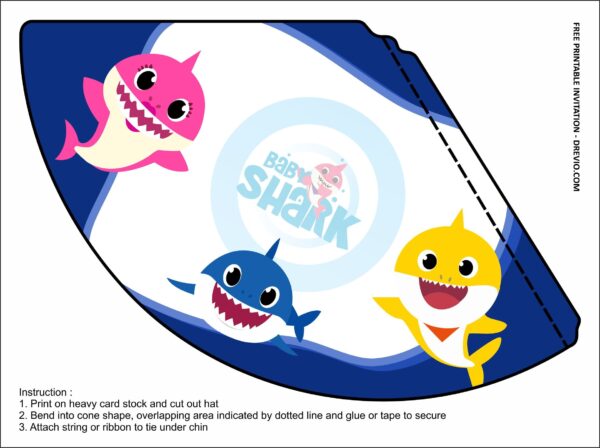 Shark Party Hat Templates Printable