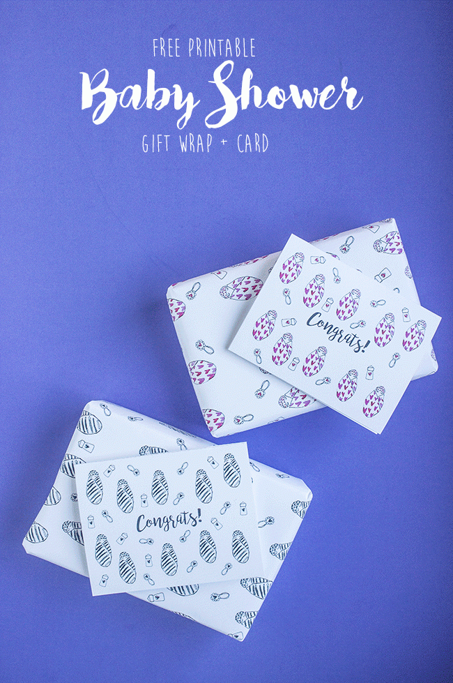 Free Printable Baby Shower Gift Wrap Card Lacee SwanLacee Swan