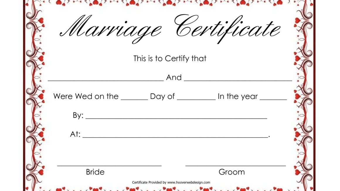 Free Printable Blank Marriage Certificates Choose From 500 Plus