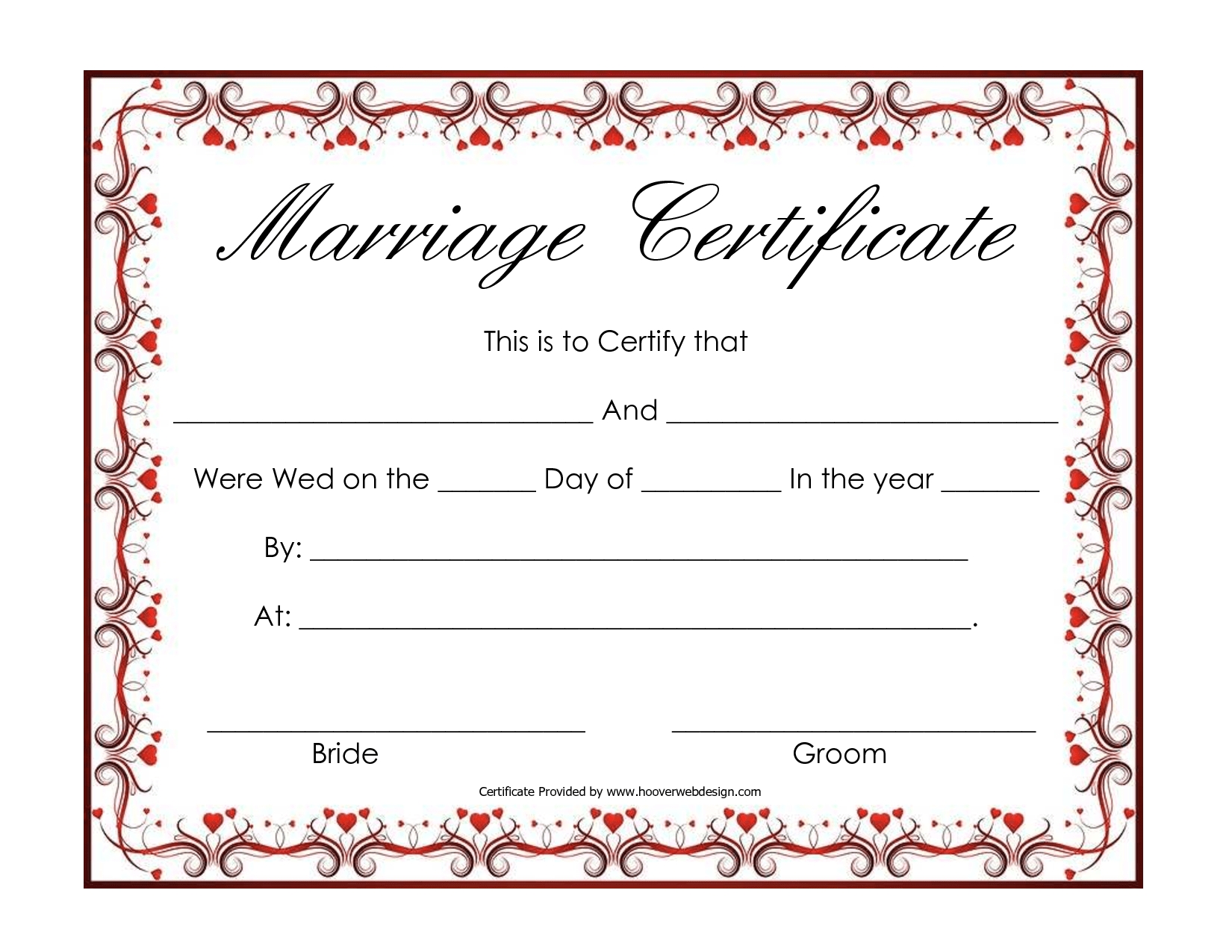 Free Printable Blank Marriage Certificates Choose From 500 Plus 