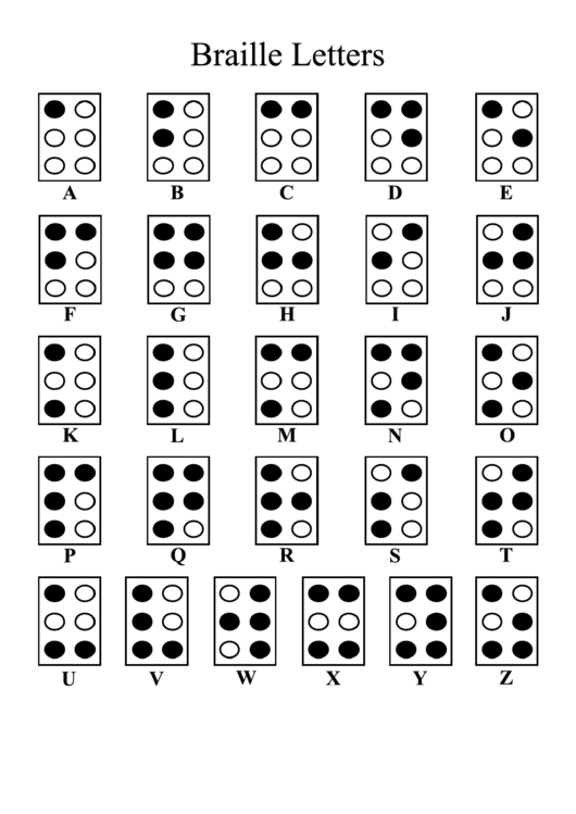 Free Printable Braille Alphabet Chart