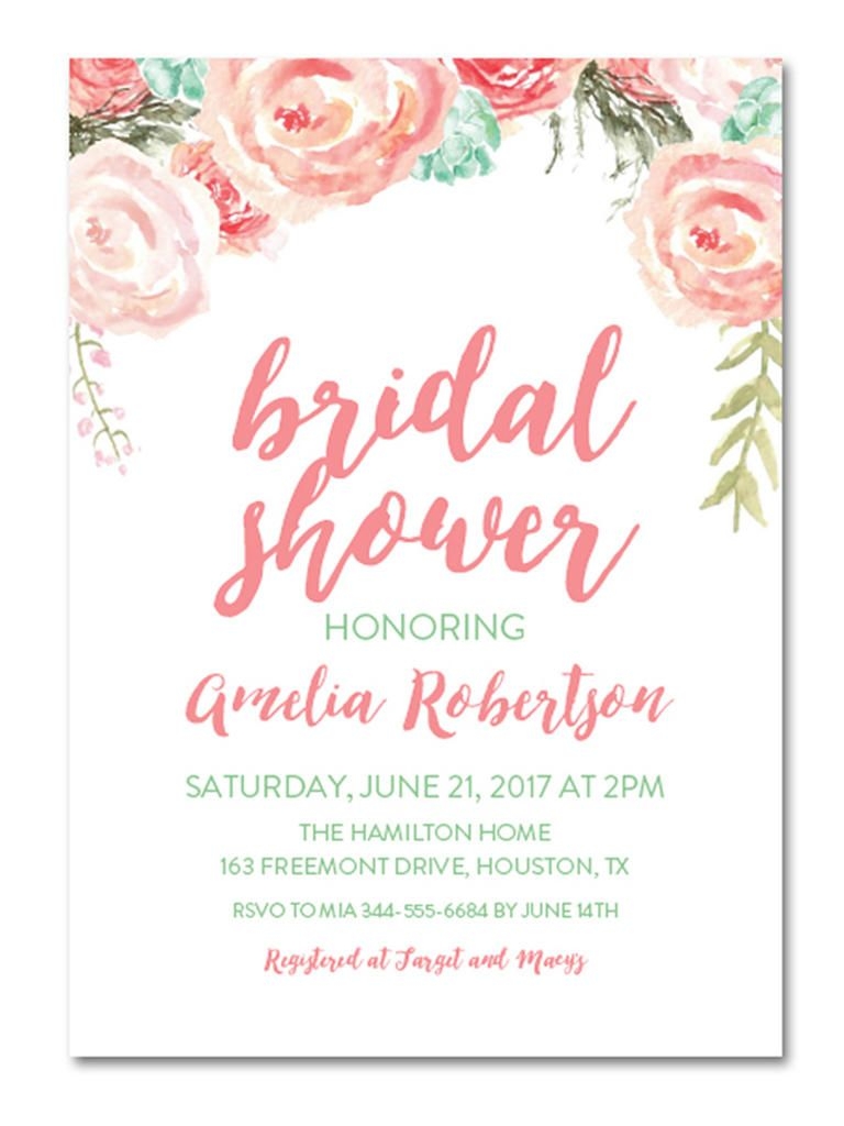 Free Printable Bridal Shower Invitations