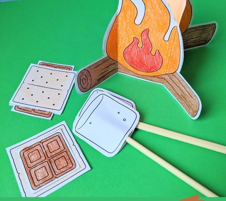 FREE Printable Build A Paper Campfire Camping Crafts For Kids
