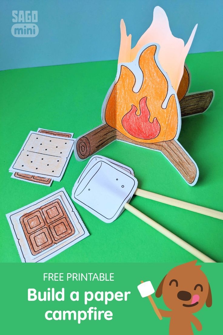 FREE Printable Build A Paper Campfire Camping Crafts For Kids  FREE Printable Build A Paper Campfire Camping Crafts For Kids