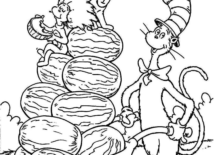 Free Printable Cat In The Hat Coloring Pages For Kids