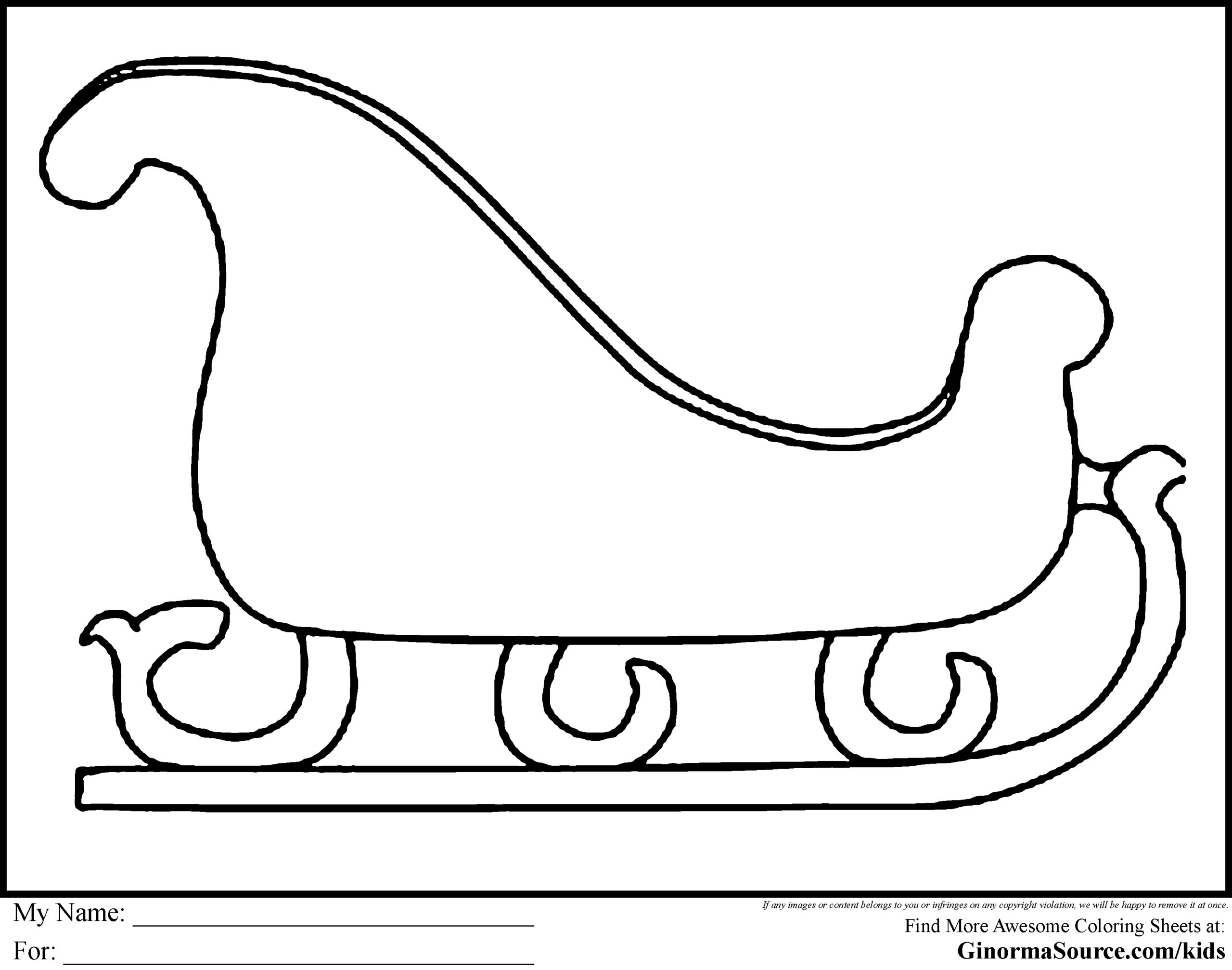 Free Printable Christmas Coloring Pages Santas Sleigh Coloring Pages 