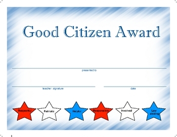 Free Printable Citizenship Award Certificates PRINTABLE TEMPLATES