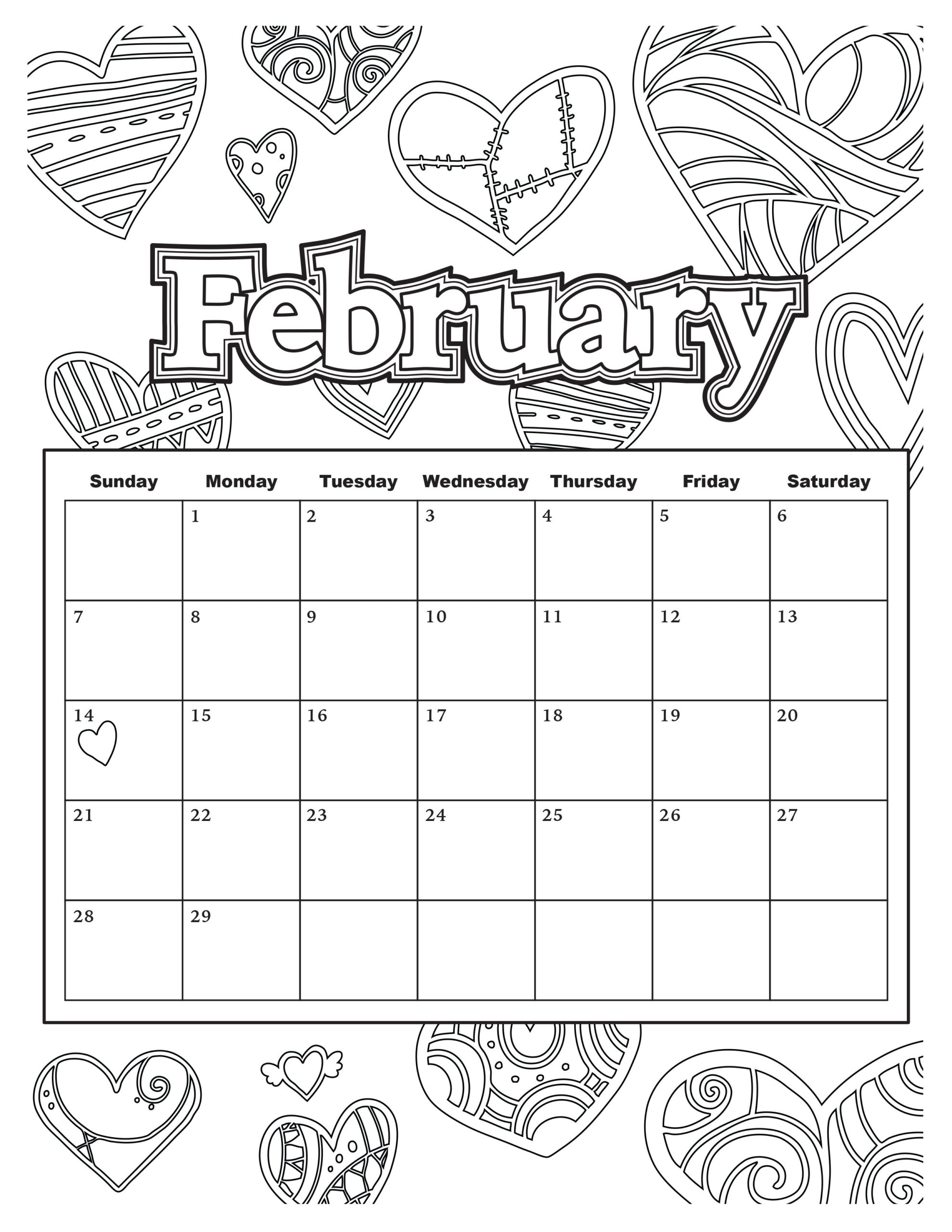 Free Printable Coloring Calendar 2025 Quinlan Yorks