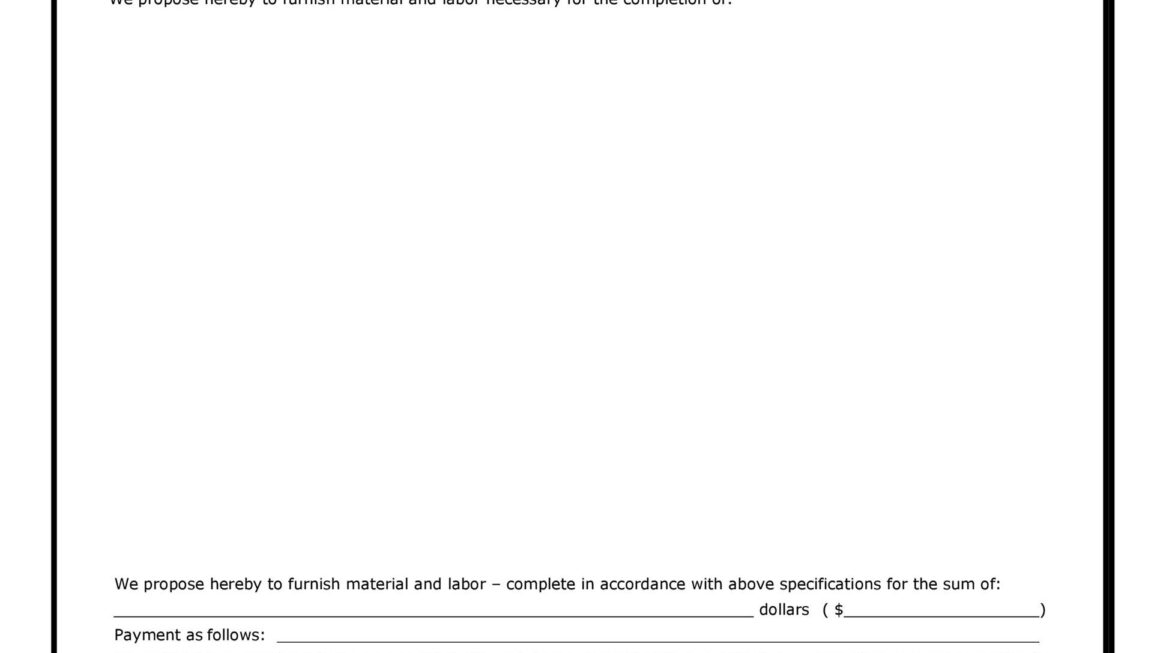 Free Printable Construction Bid Forms Printable Forms Free Online