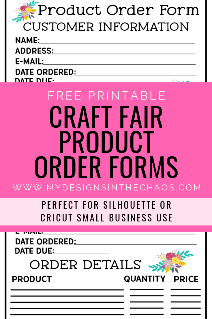 Free Printable Craft Fair Order Form