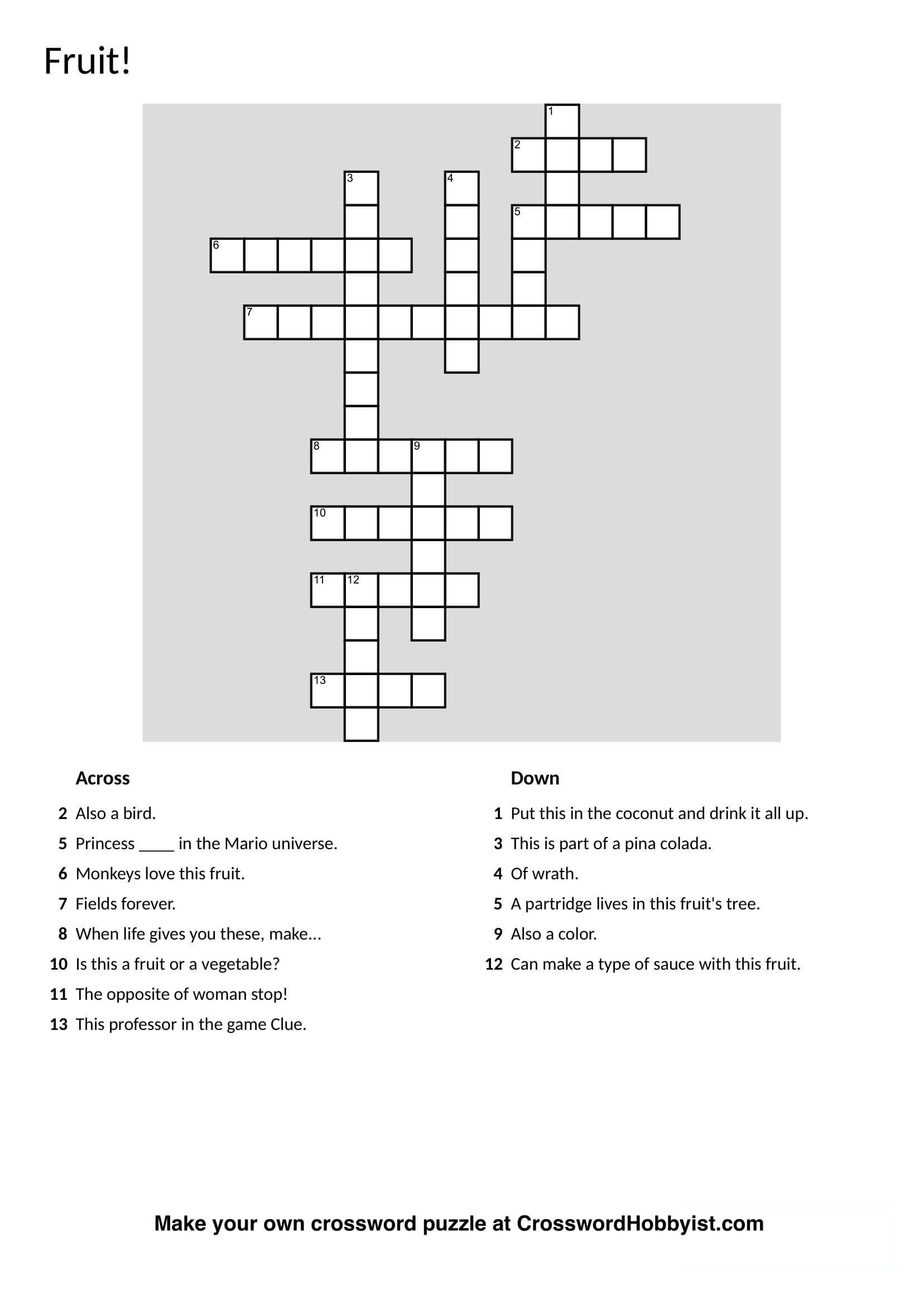 Free Printable Crossword Puzzle Maker Free Printable Crossword Puzzle Maker
