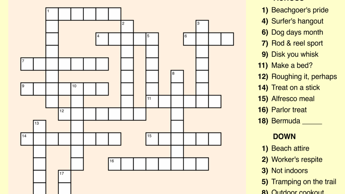 Free Printable Crossword Puzzles Easy Printable Summer Activities