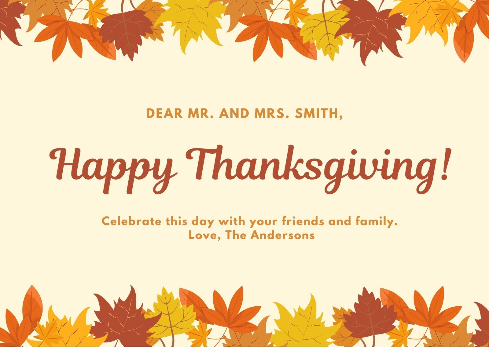 Free Printable Customizable Thanksgiving Card Templates Canva