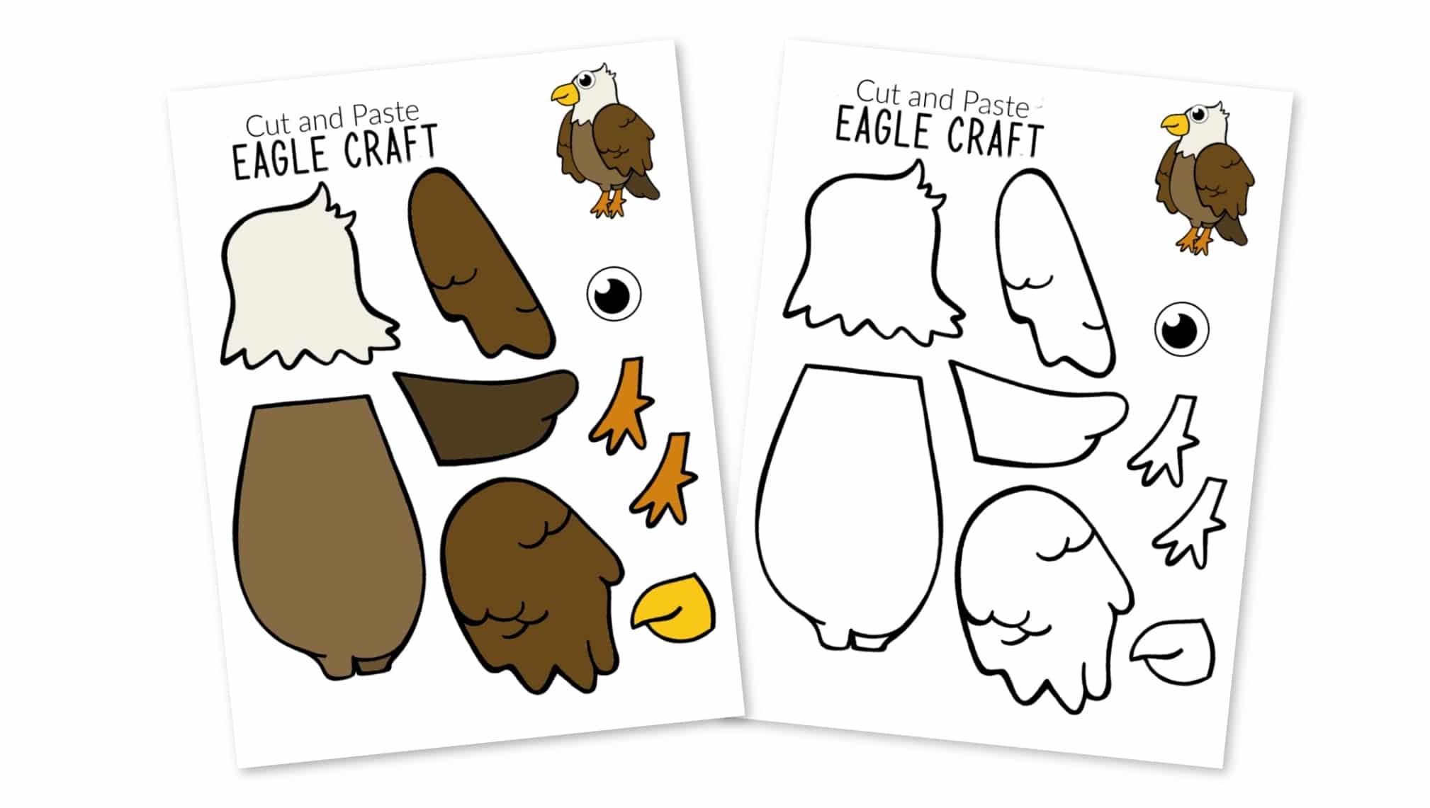Free Printable Cut And Paste Bald Eagle Craft For Kids Free Printable Cut And Paste Bald Eagle Craft For Kids