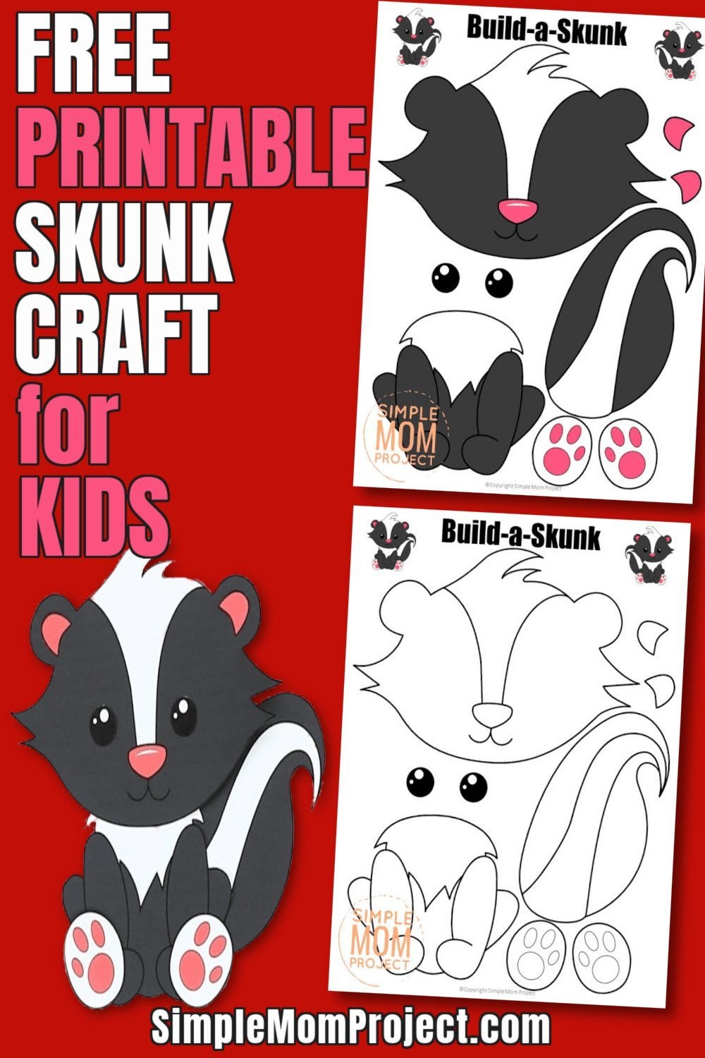 Free Printable Cut And Paste Woodland Skunk Craft For Kids Artofit