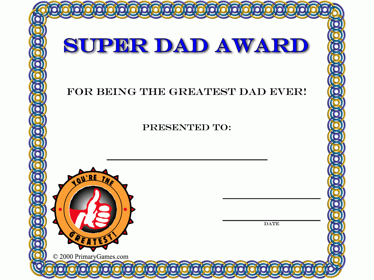 Free Printable Father 39 s Day Certificate
