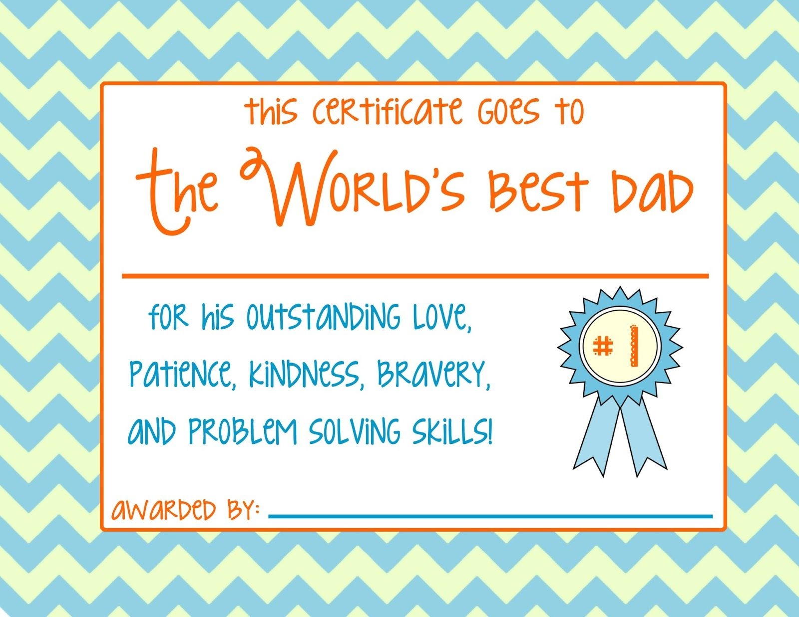 Free Printable Father 39 s Day Certificate