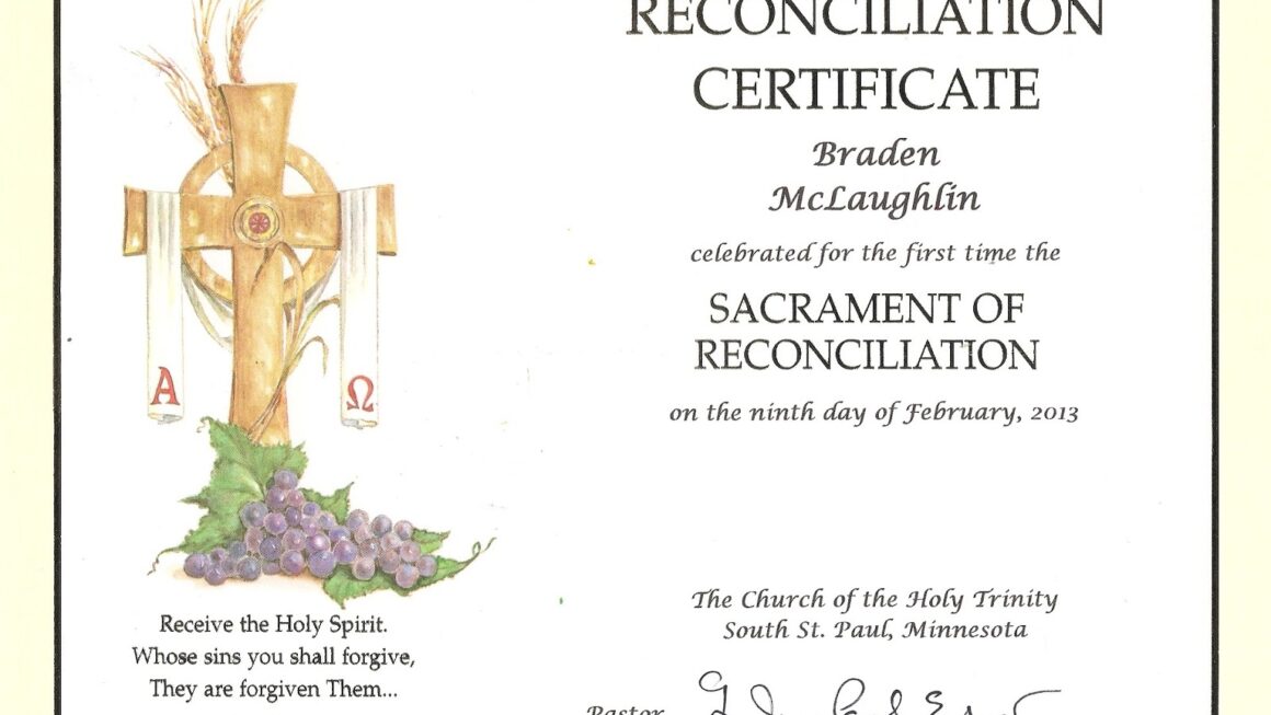 Free Printable First Reconciliation Certificates Free Templates Printable