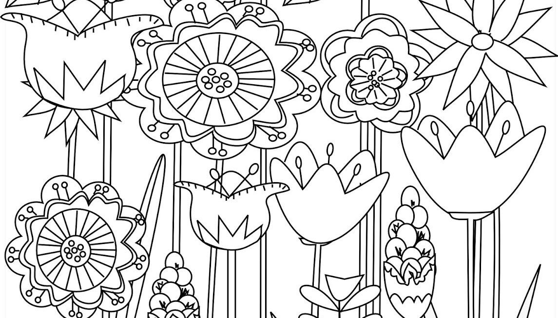 Free Printable Floral Coloring Page Ausdruckbare Malseite Freebie
