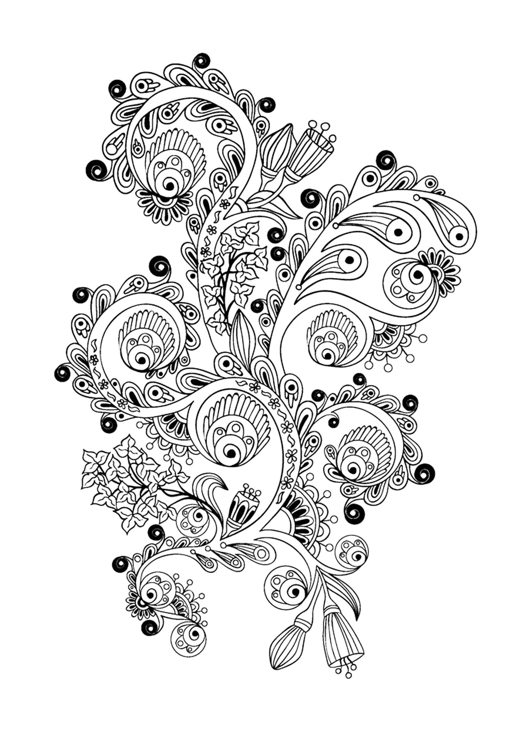 Free Printable Flower Coloring Pages For Adults Advanced Printable Online