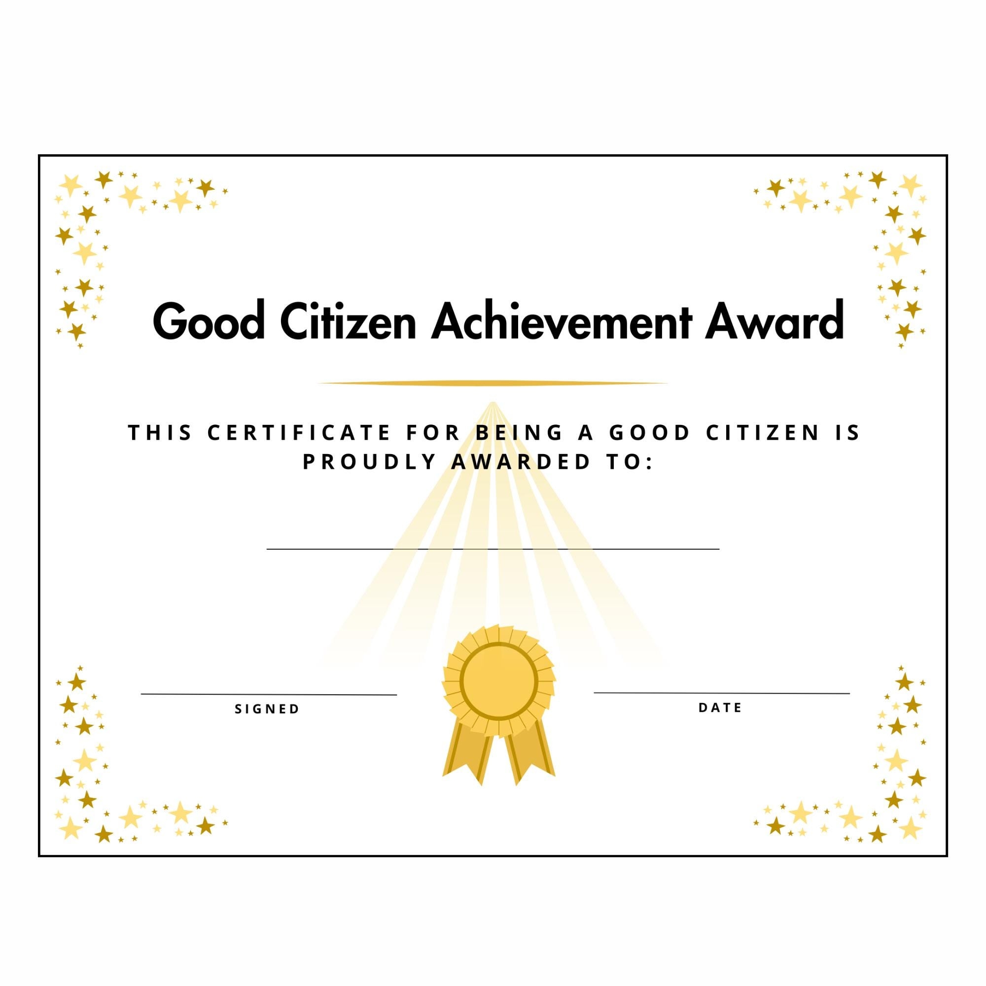 Free Printable Good Citizenship Certificate