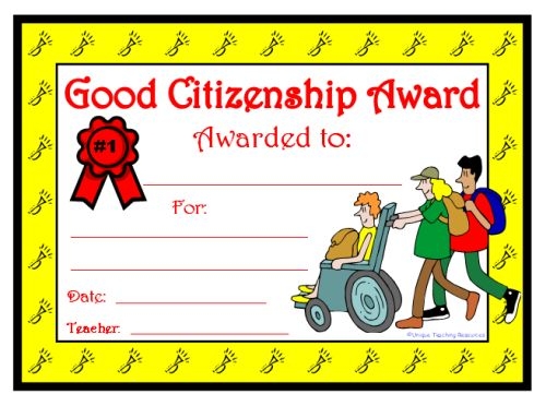 Free Printable Good Citizen Certificates Printable Templates Your Go 