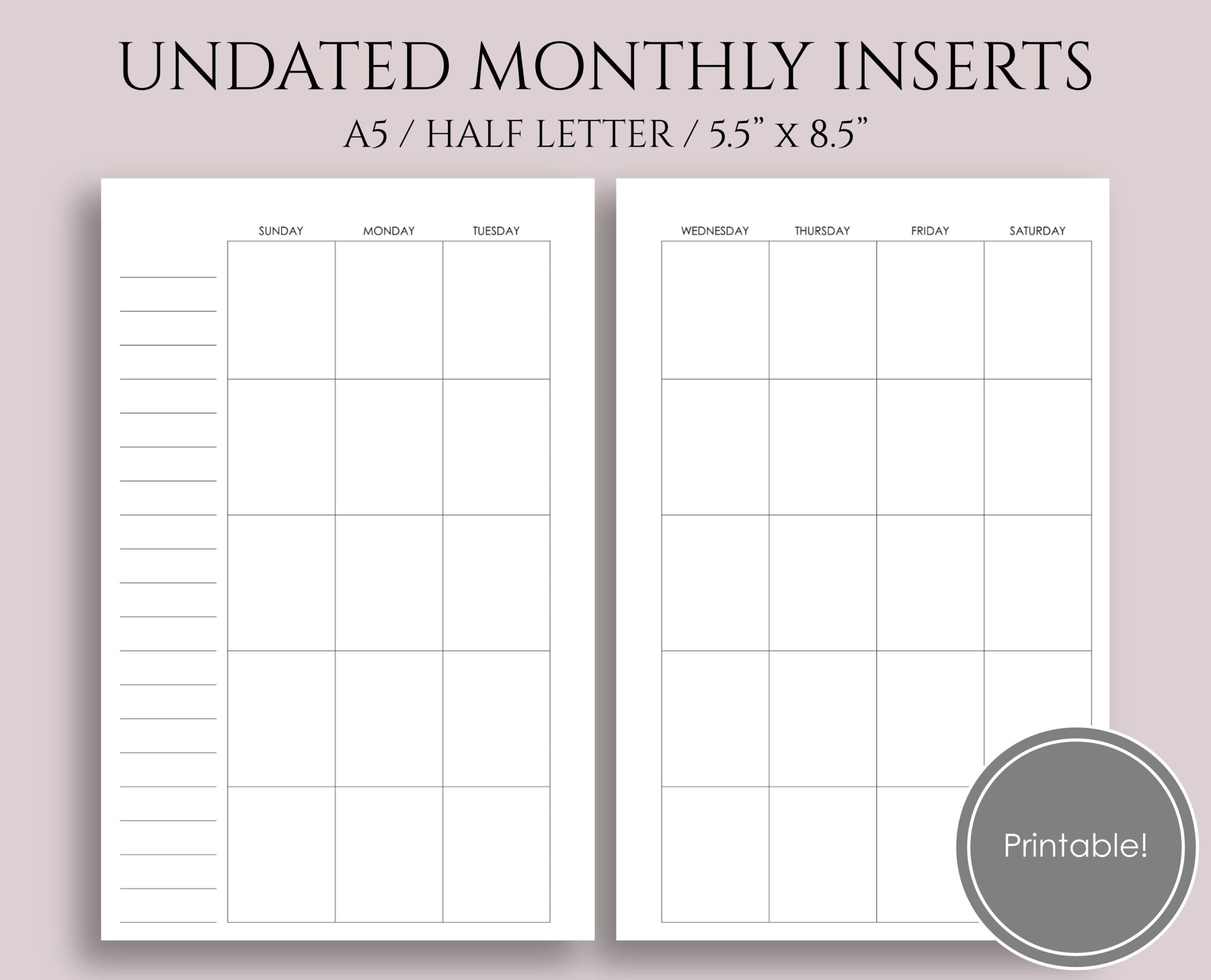 Free Printable Half Letter Planner Student Schedule Judith J Tanner