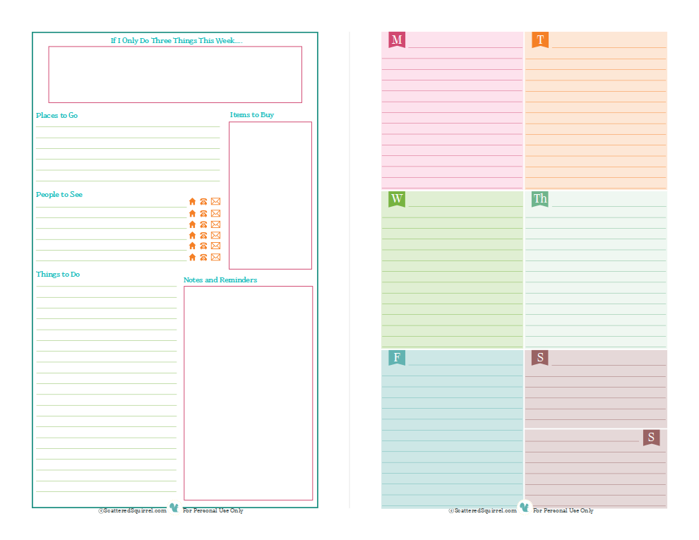 Free Printable Half Size Planner Pages Printable Online