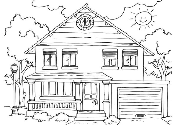 Free Printables Coloring Page Of House