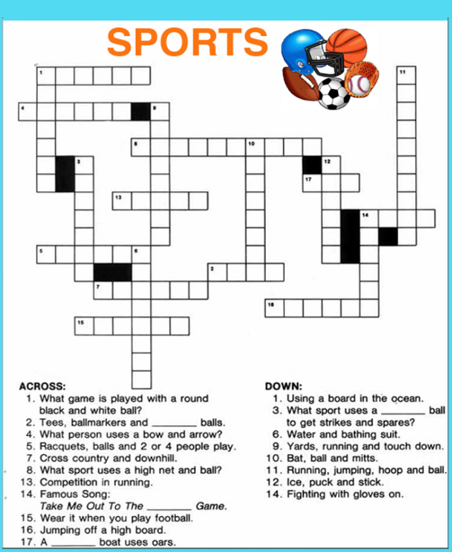 Fun Crossword Free Printable Classroom