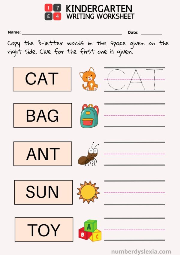 Free Printable Kindergarten Writing Worksheets