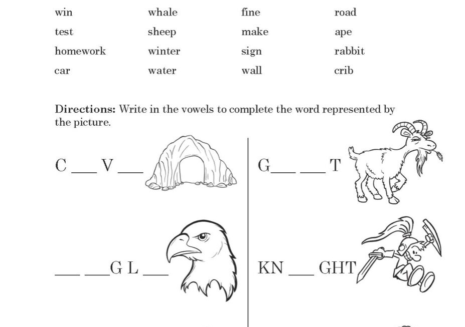 Free Printable Long Vowel Worksheets