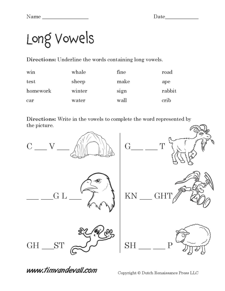 Free Printable Long Vowel Worksheets