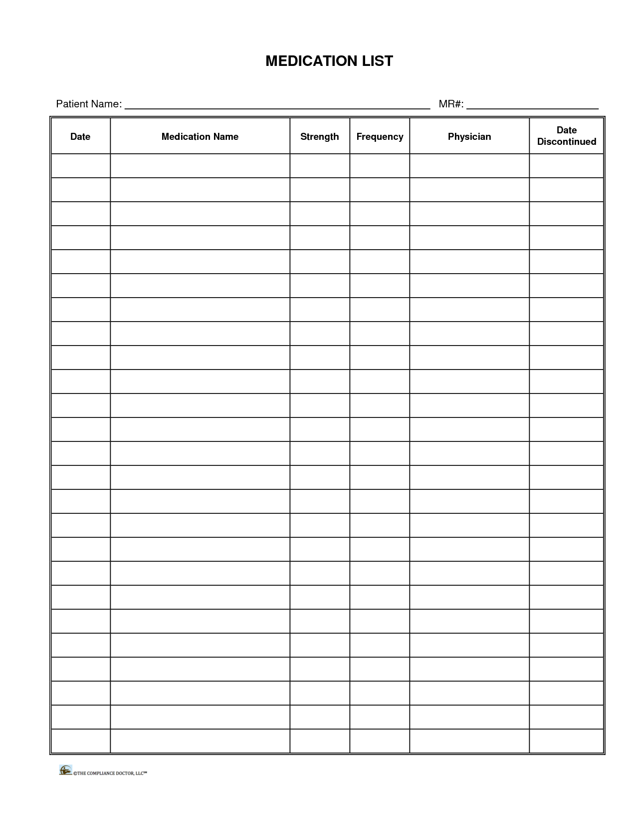 Free Printable Medical Chart Forms Free Printable Medical Chart Forms