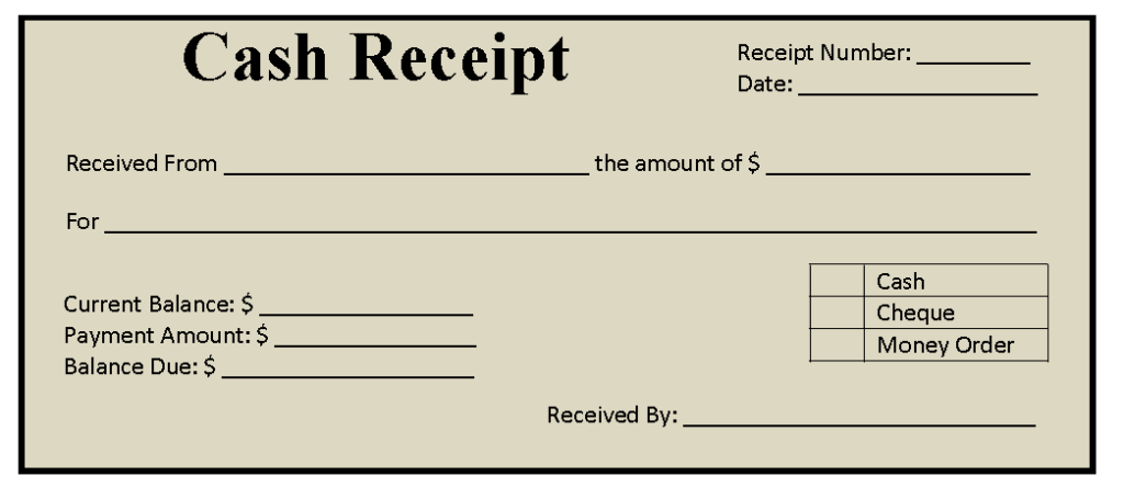 Free Printable Money Reciept Form Printable Forms Free Online