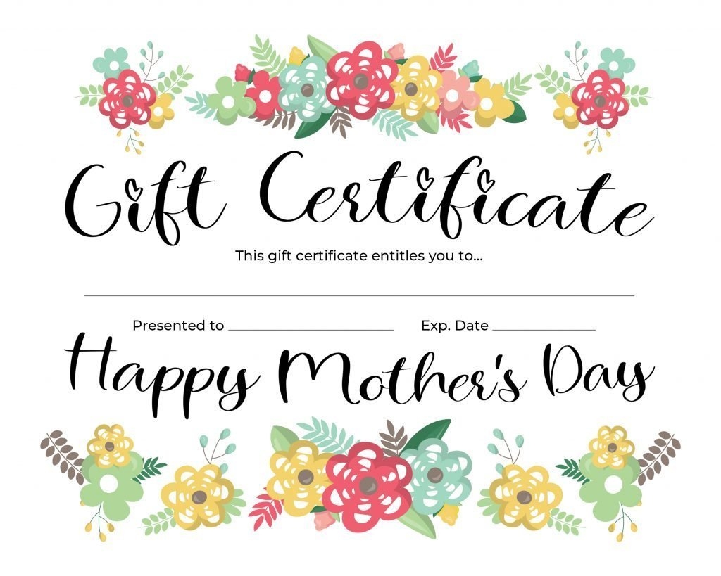 Free Printable Mothers Day Gift Certificates Printable Templates