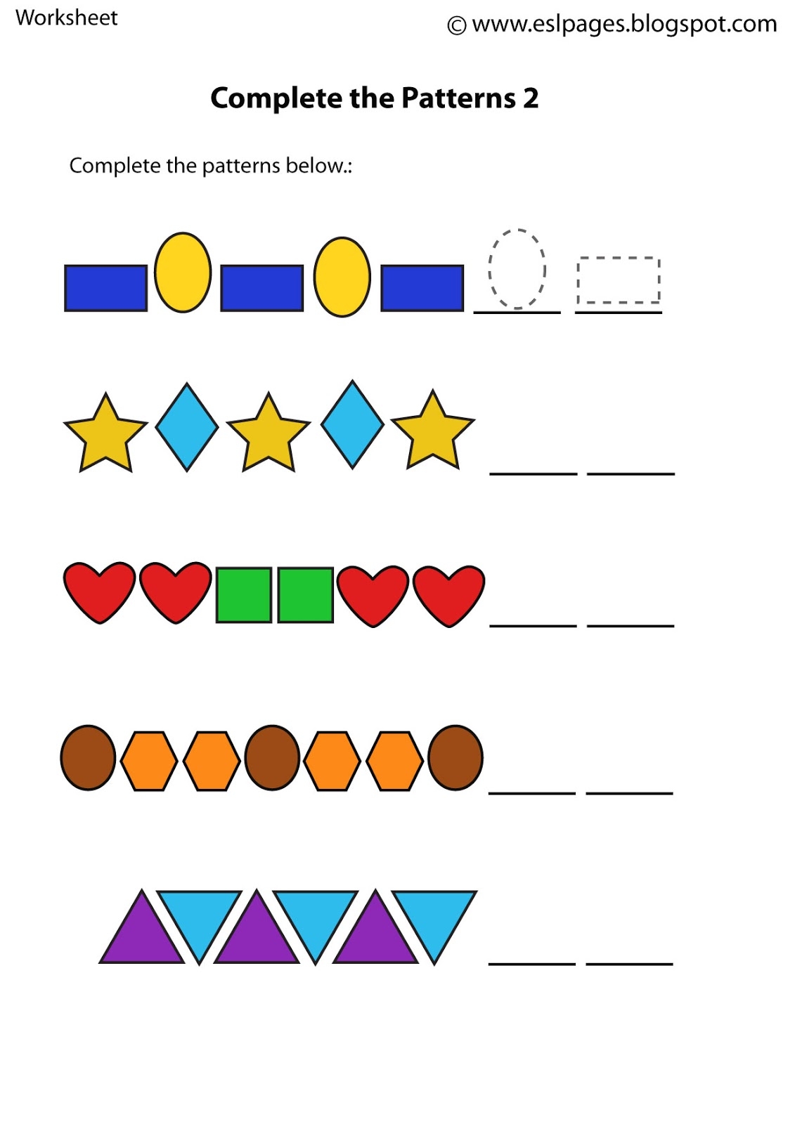 Free Printable Pattern Worksheets
